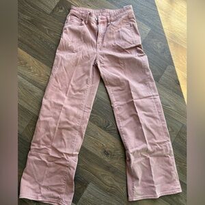 High Rise Wide Leg Women's Pink Jeans